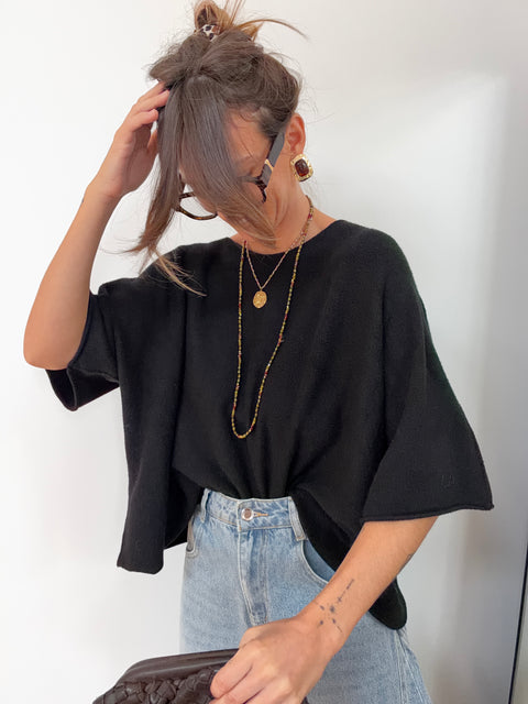 Pull basic manche courte - noir