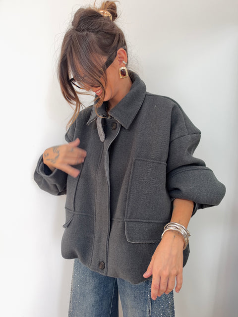 Veste loose - grise anthracite