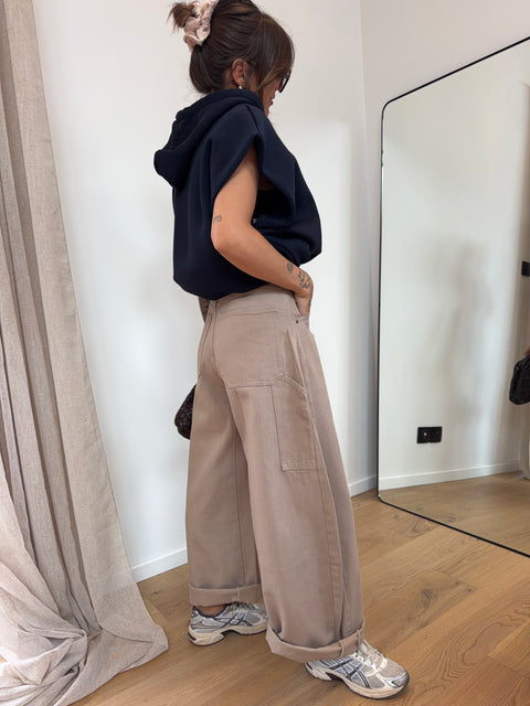 Jeans ballon beige - June