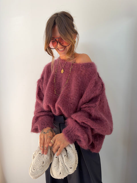 Pull 80% Mohair - vino