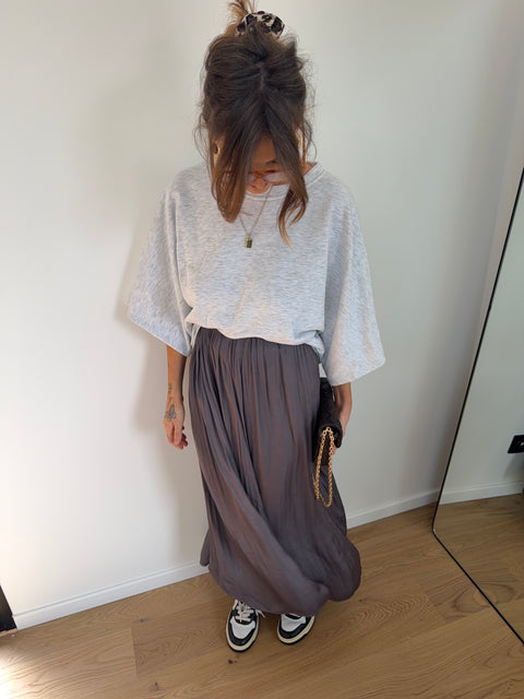 Sweat manches 3/4 - gris chiné