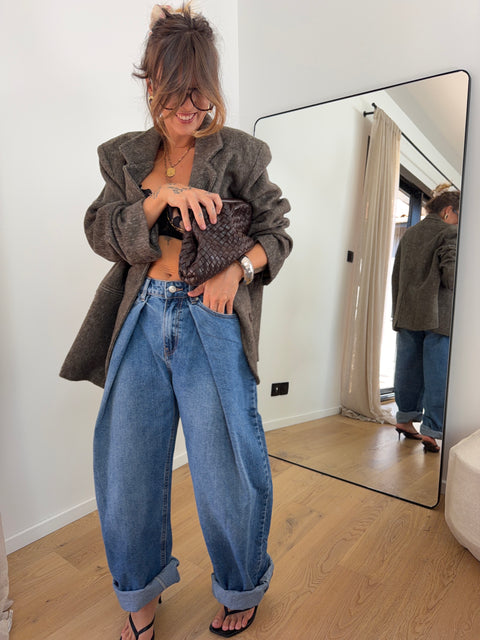 Jeans replissé bleu - Maé