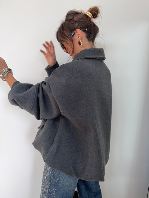 Veste loose - grise anthracite