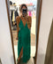 Robe dos nu effet lin - verte