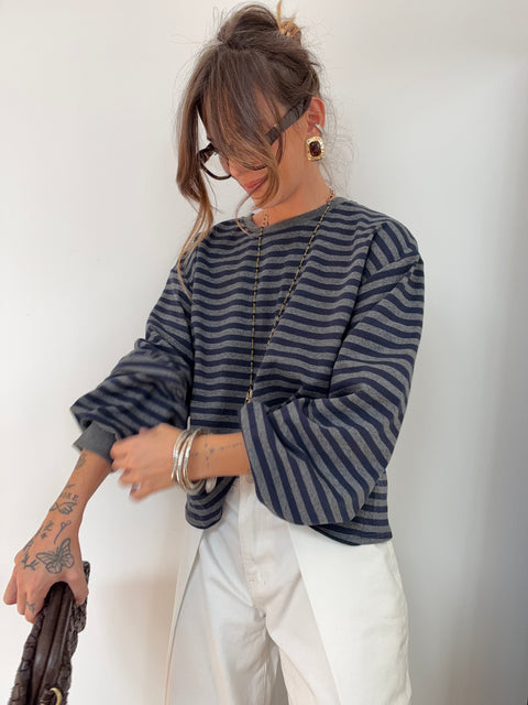 Haut MIA rayé - marine & gris