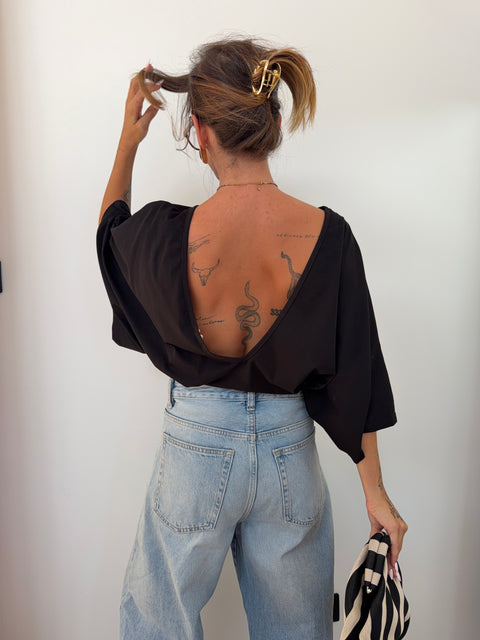 T-shirt Lover's dos nu V - noir
