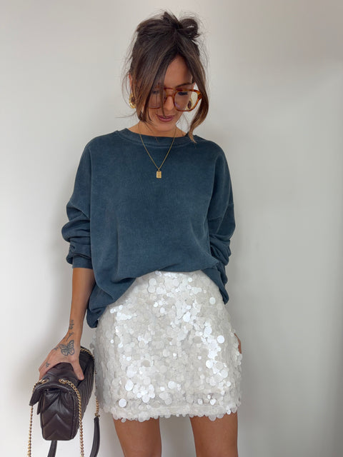 Jupe à sequins - blanche