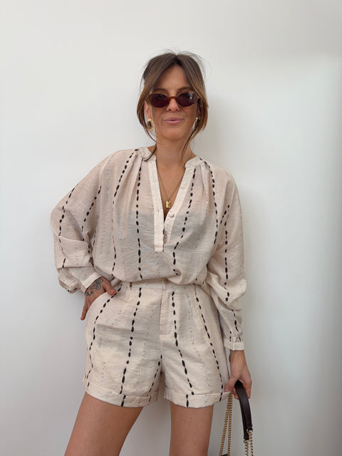 Short à motifs - beige