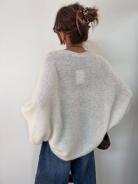 Pull en maille - blanc