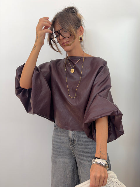 Haut en simili cuir - vino