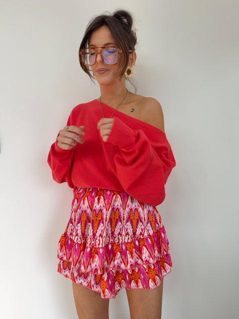Jupe short à motifs