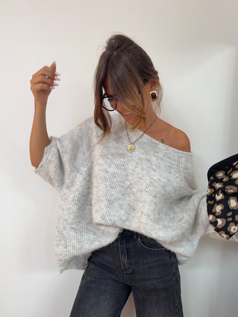 Pull manches 3/4 - gris