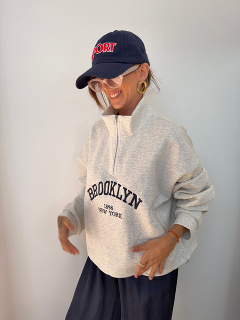 Sweat Brooklyn - gris chiné