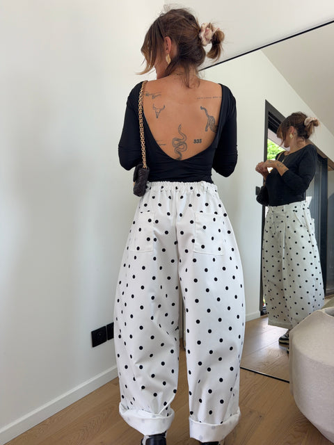 Pantalon Jacks à pois - blanc