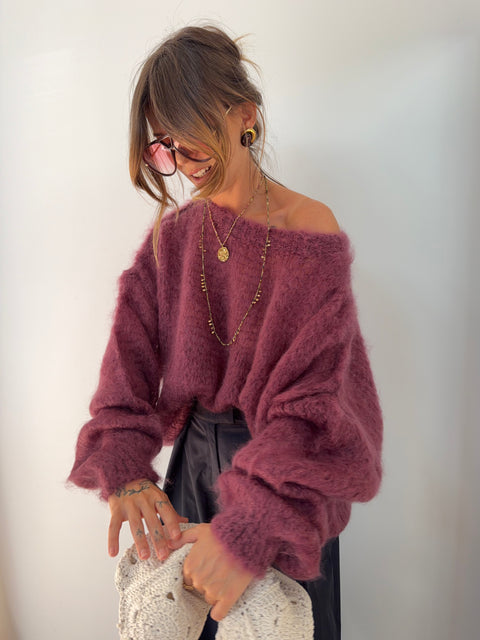 Pull 80% Mohair - vino
