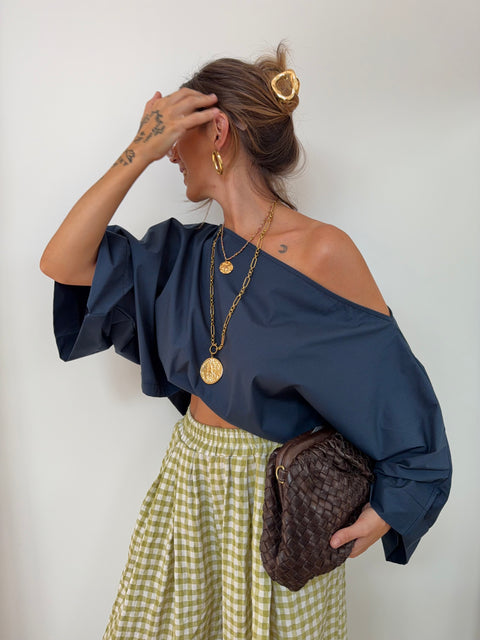 Blouse asymétrique - bleue marine
