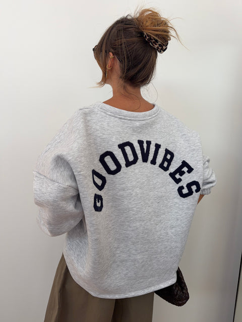 Pull GOOD VIBES - bleu marine