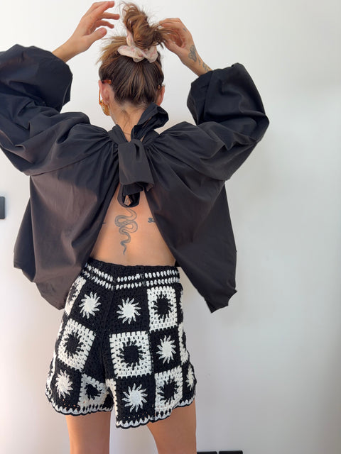 Short en crochet - noir