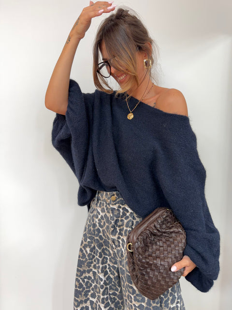 Pull oversize - bleu marine