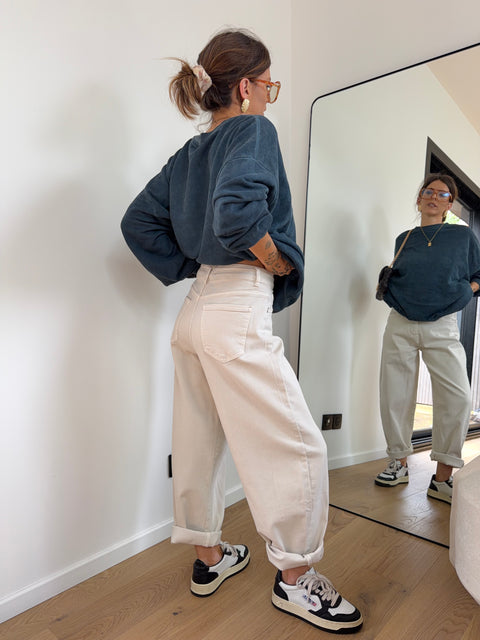 Jeans ballon beige