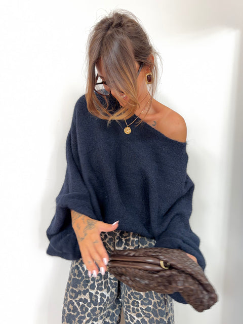 Pull oversize - bleu marine