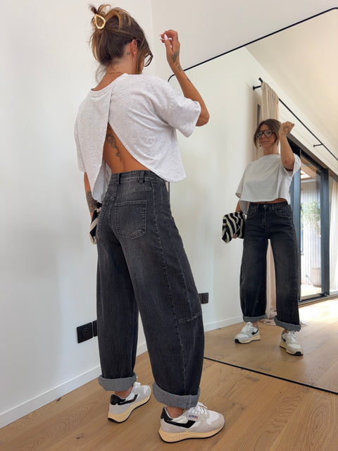 Jeans ballon Léo - noir (pré-commande)