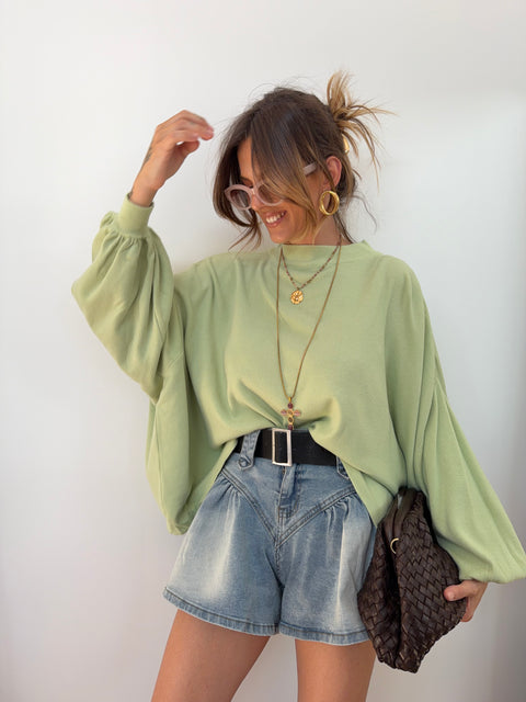 Pull manches chauve souris - vert