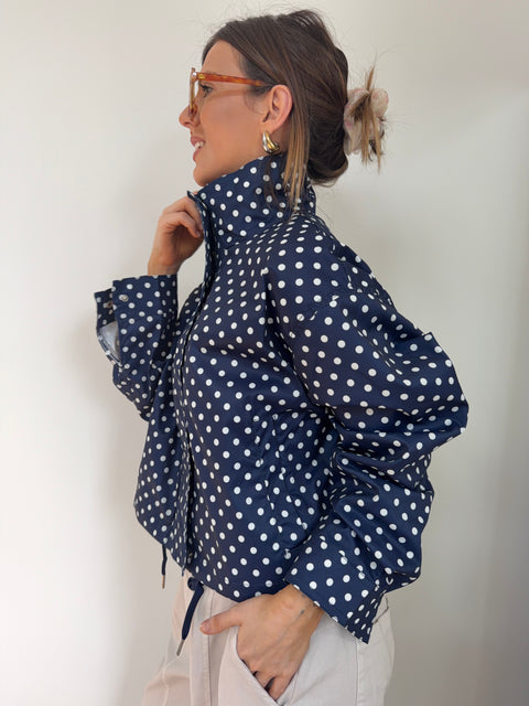 Veste à pois - marine et blanche