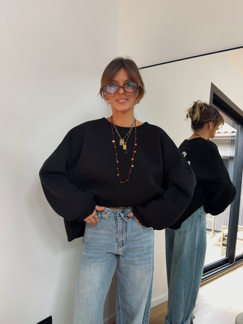Sweat oversize noir  - copine