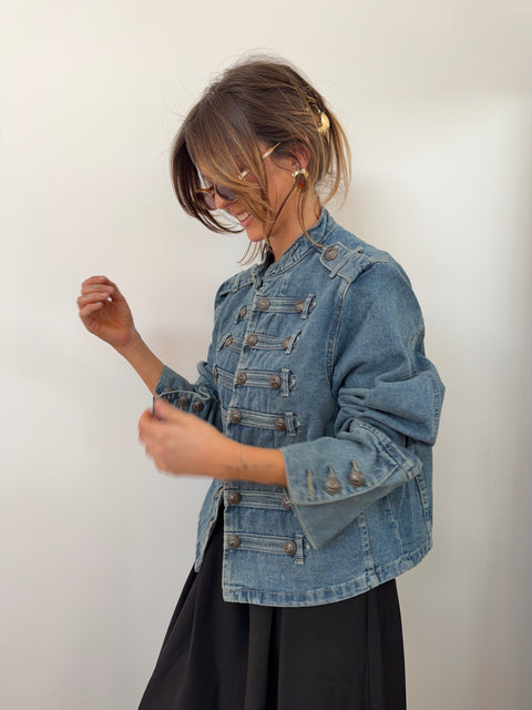 Veste en jean à boutons