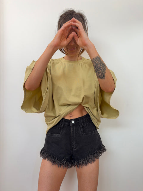 Short en jean - noir