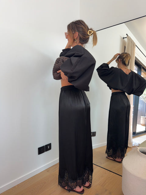 Pantalon dentelle - noir
