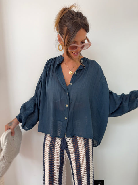 Chemise Gina - bleu marine