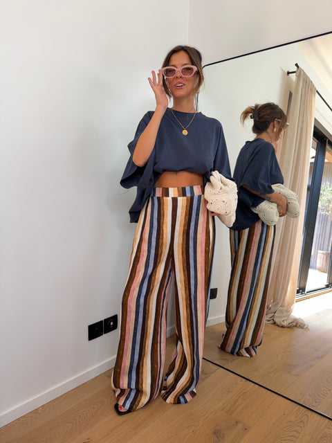 Pantalon à rayures - multicolore