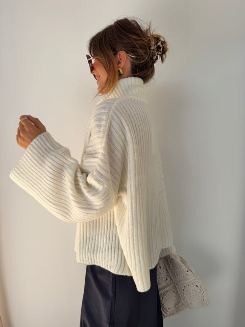 Veste cotelée - blanche