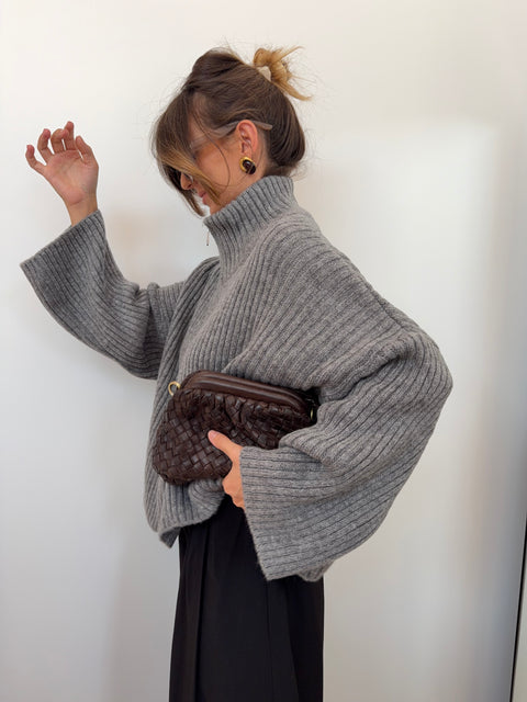 Veste cotelée - grise