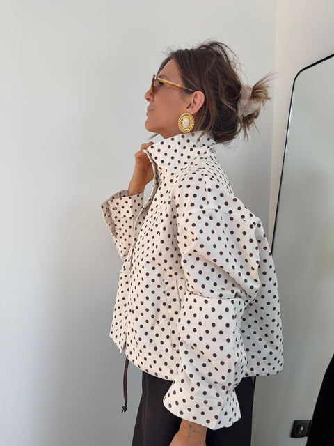 Veste à pois - chocolat