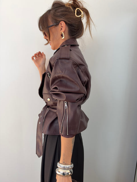 Veste simili à epaulettes - bordeaux