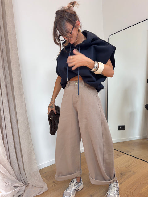 Jeans ballon beige - June