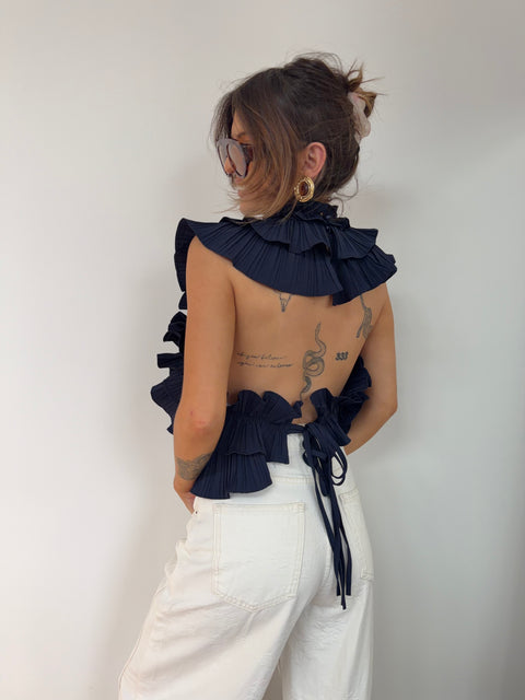 Haut fluffy - marine