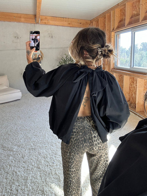 Blouse dos nu - noir
