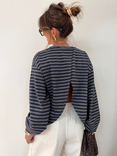 Haut MIA rayé - marine & gris