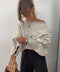 Pull avec coutures - crème