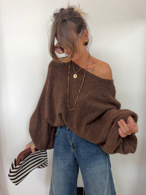 Pull oversize - chocolat