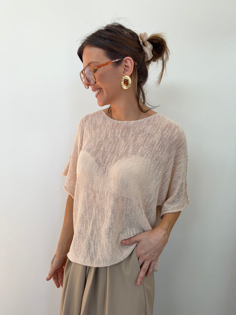 Top en maille - beige
