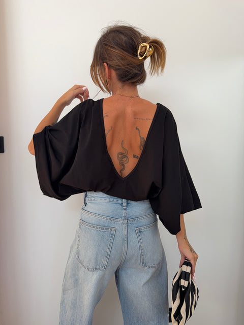 T-shirt Lover's dos nu V - noir