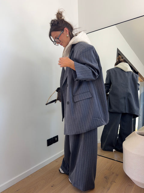 Blazer à rayures - bleu