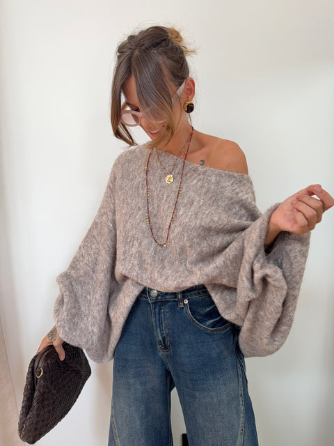 Pull oversize - taupe