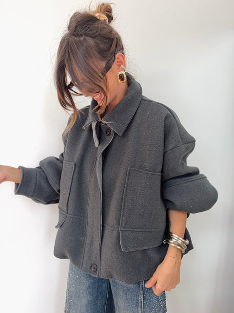 Veste loose - grise anthracite