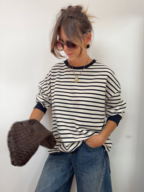 Sweat marinière bleu marine